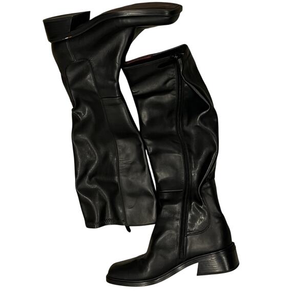 Franco Sarto L-Giselle Wide Calf Knee High Boot Leather Black Size 9.5 M NWOT - Picture 6 of 10